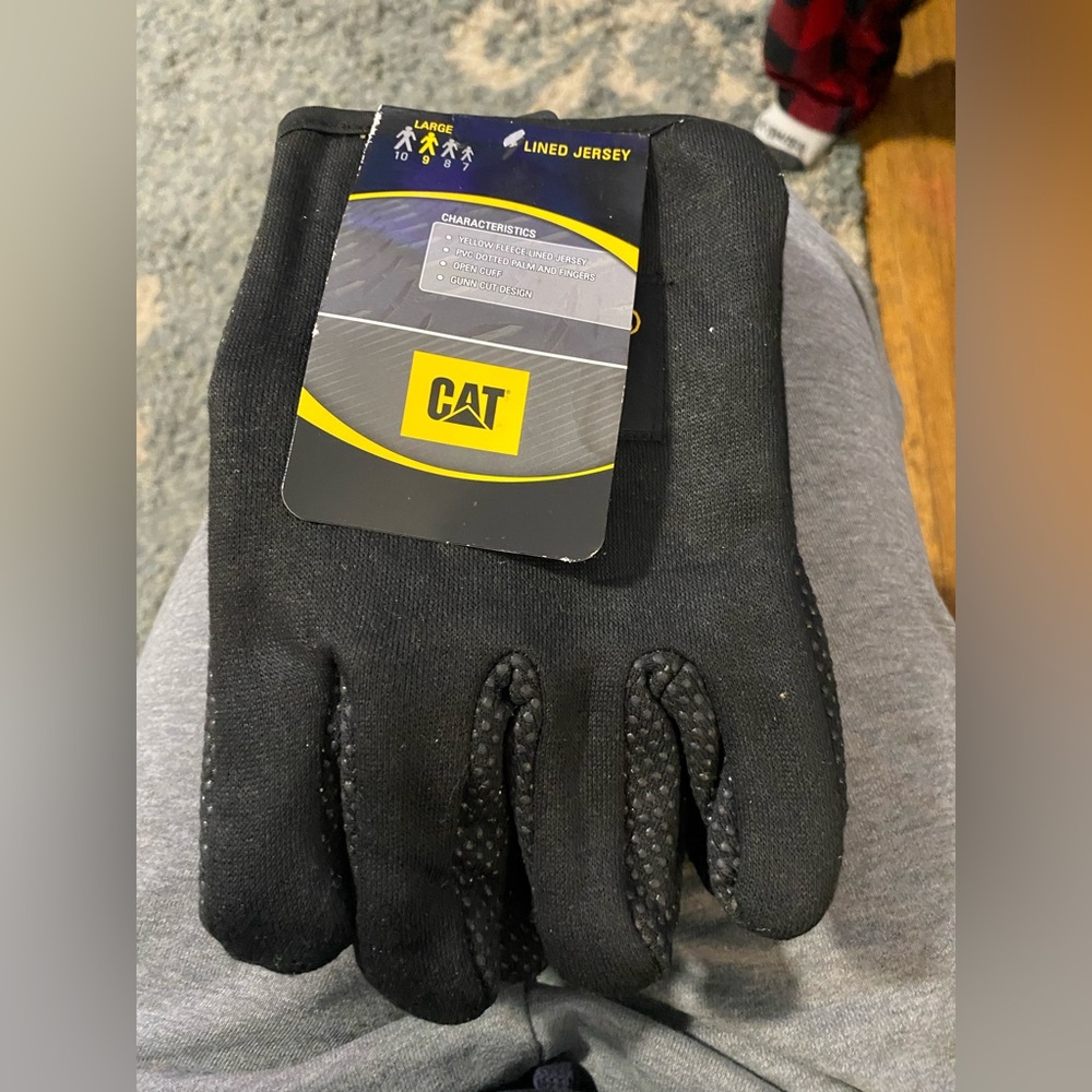 Caterpillar Black Lined Jersey Gloves